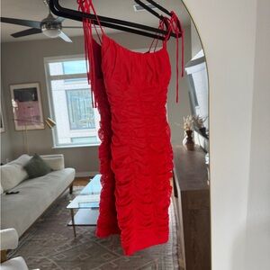 Princess Polly Red Mini Ruched Dress